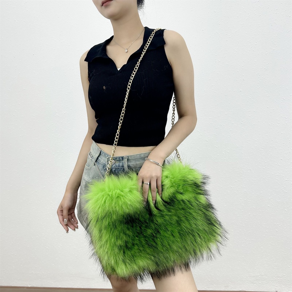 European style fur coat retro messenger bag for women