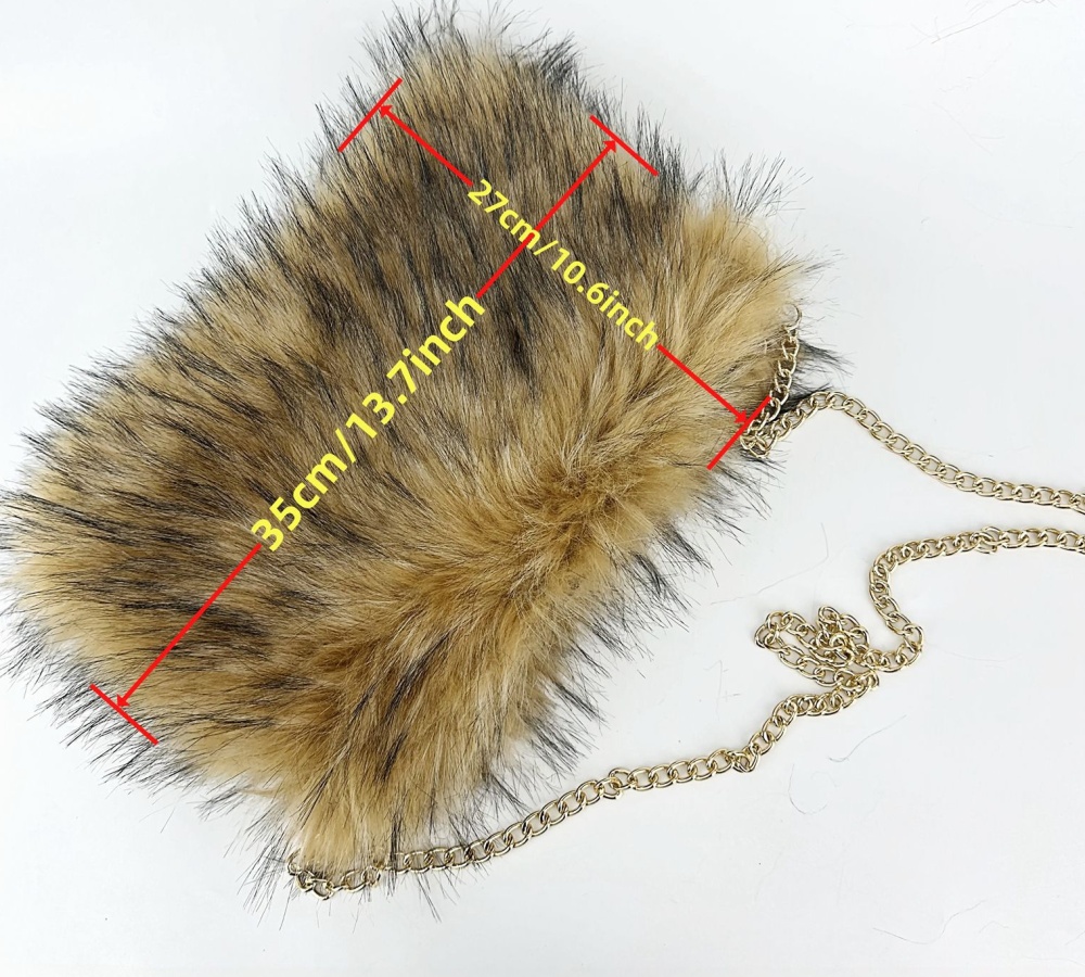 European style fur coat retro messenger bag for women