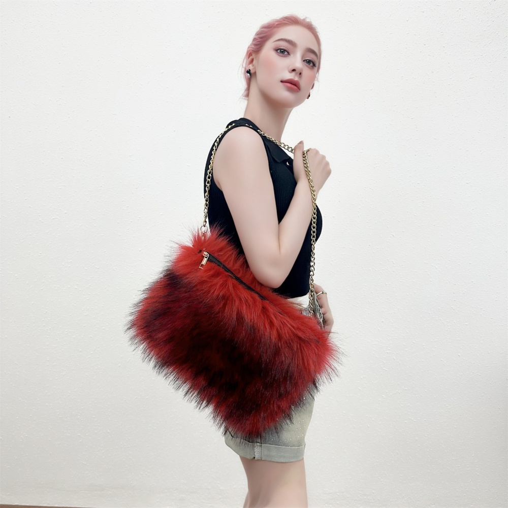 European style fur coat retro messenger bag for women