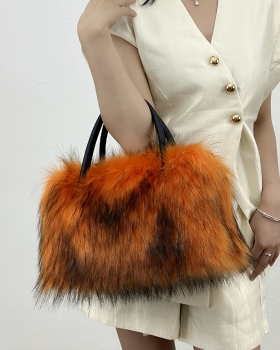 Imitation of raccoon fur messenger bag fur coat
