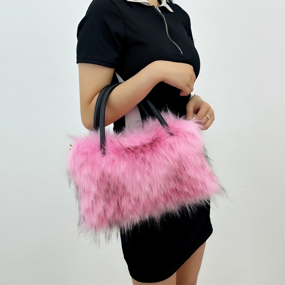 Imitation of raccoon fur messenger bag fur coat