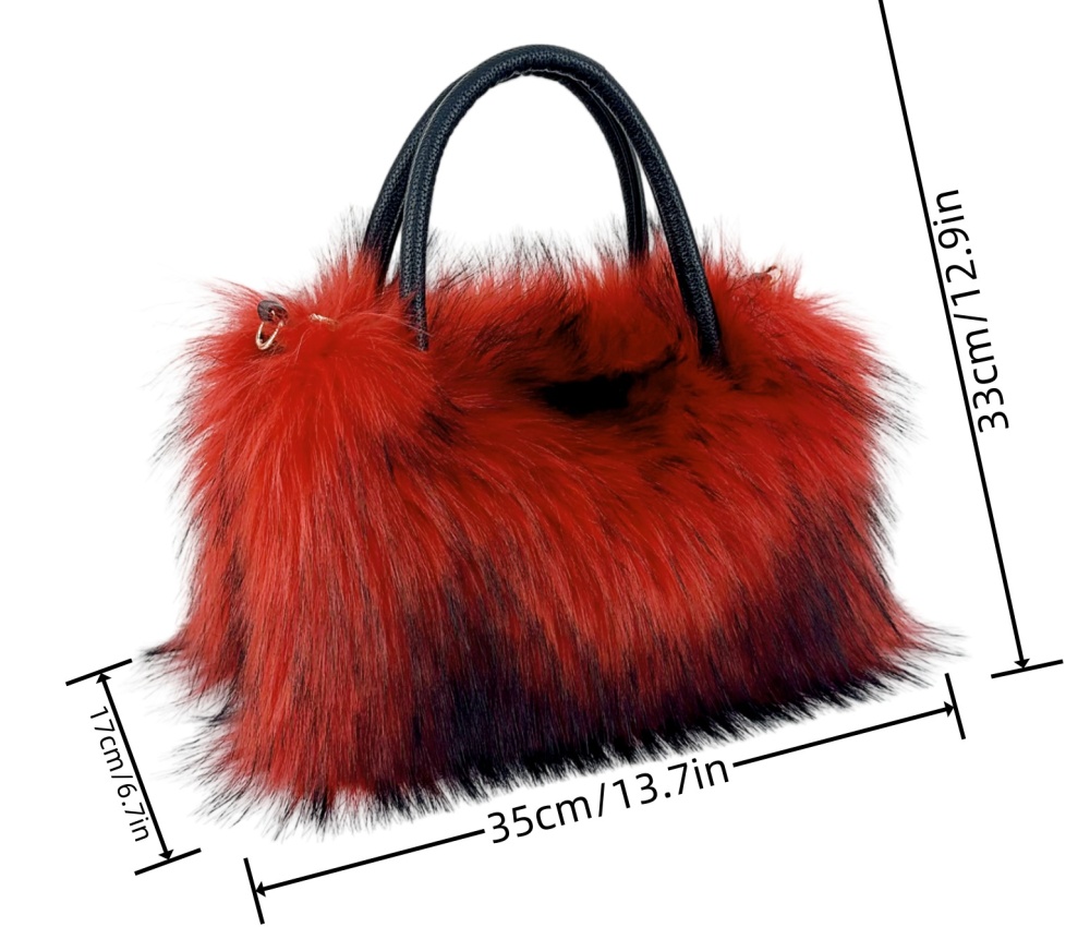 Imitation of raccoon fur messenger bag fur coat