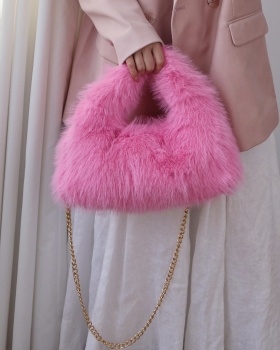 Autumn and winter handbag plush clutch