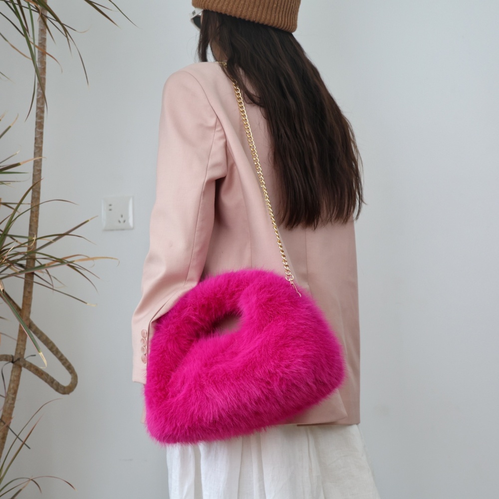 Autumn and winter handbag plush clutch