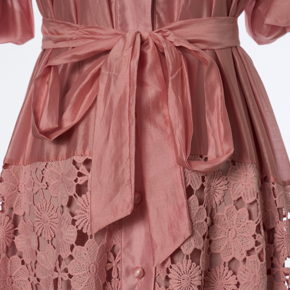 Bandage splice long dress A-line slim dress for women