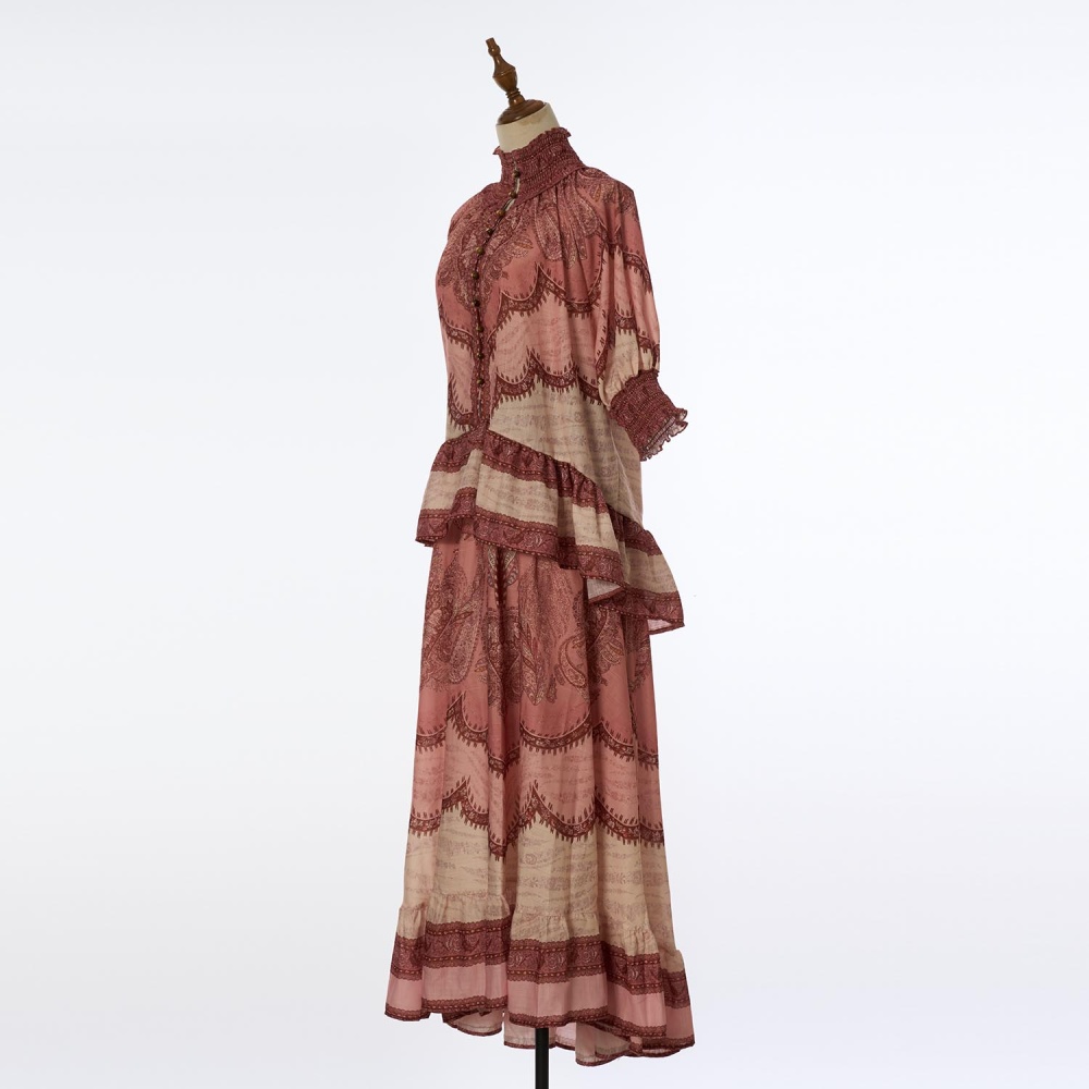 Vacation skirt lotus leaf edges shirt a set for women