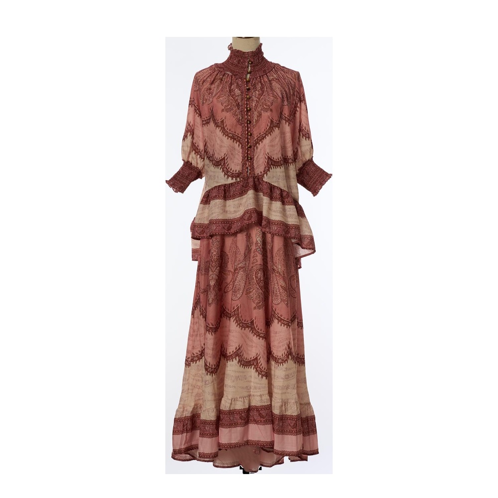 Vacation skirt lotus leaf edges shirt a set for women