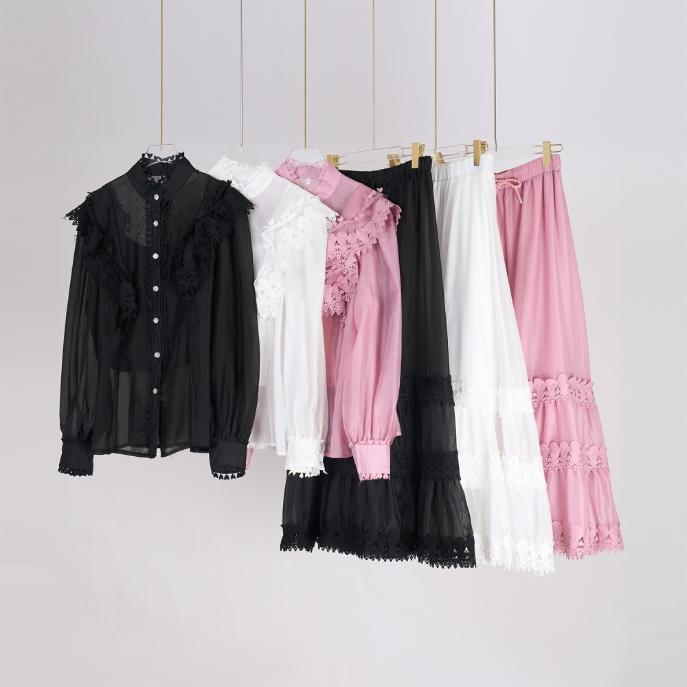 Spring and autumn fashion shirt long sleeve long skirt a set