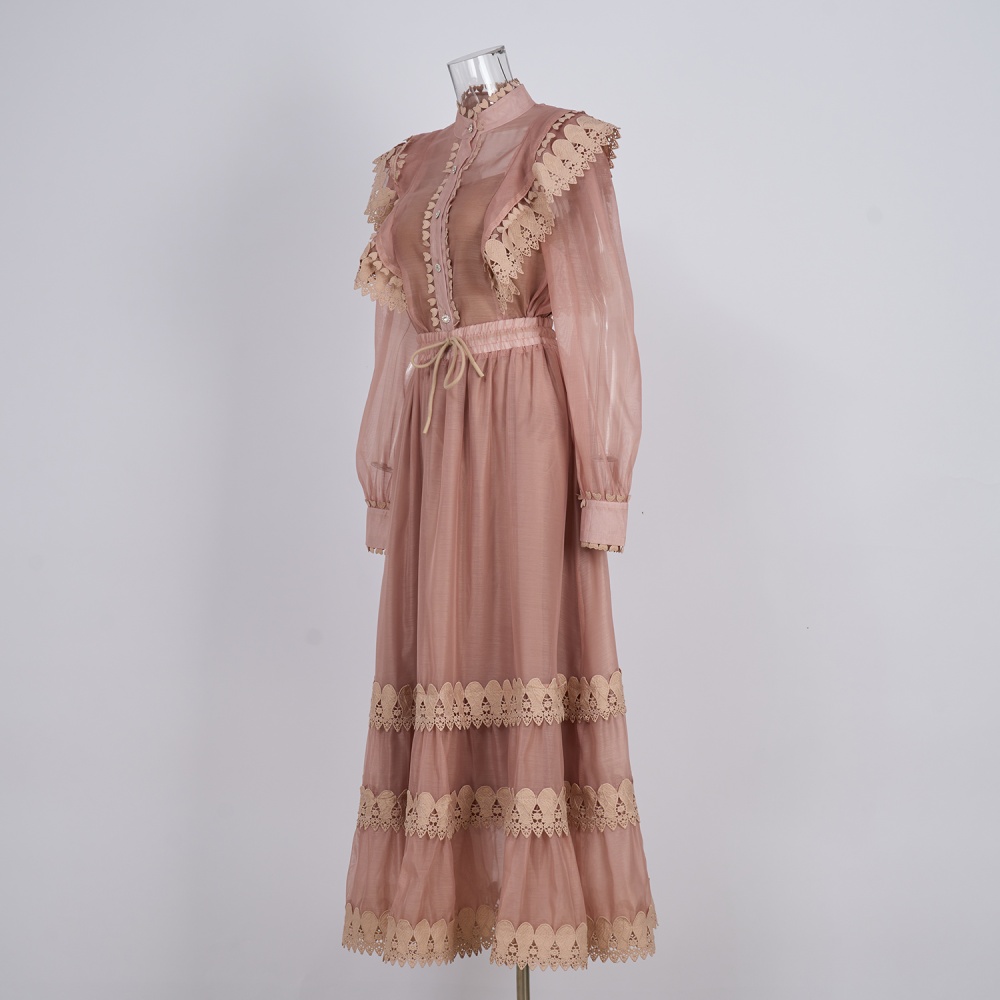 Spring and autumn fashion shirt long sleeve long skirt a set