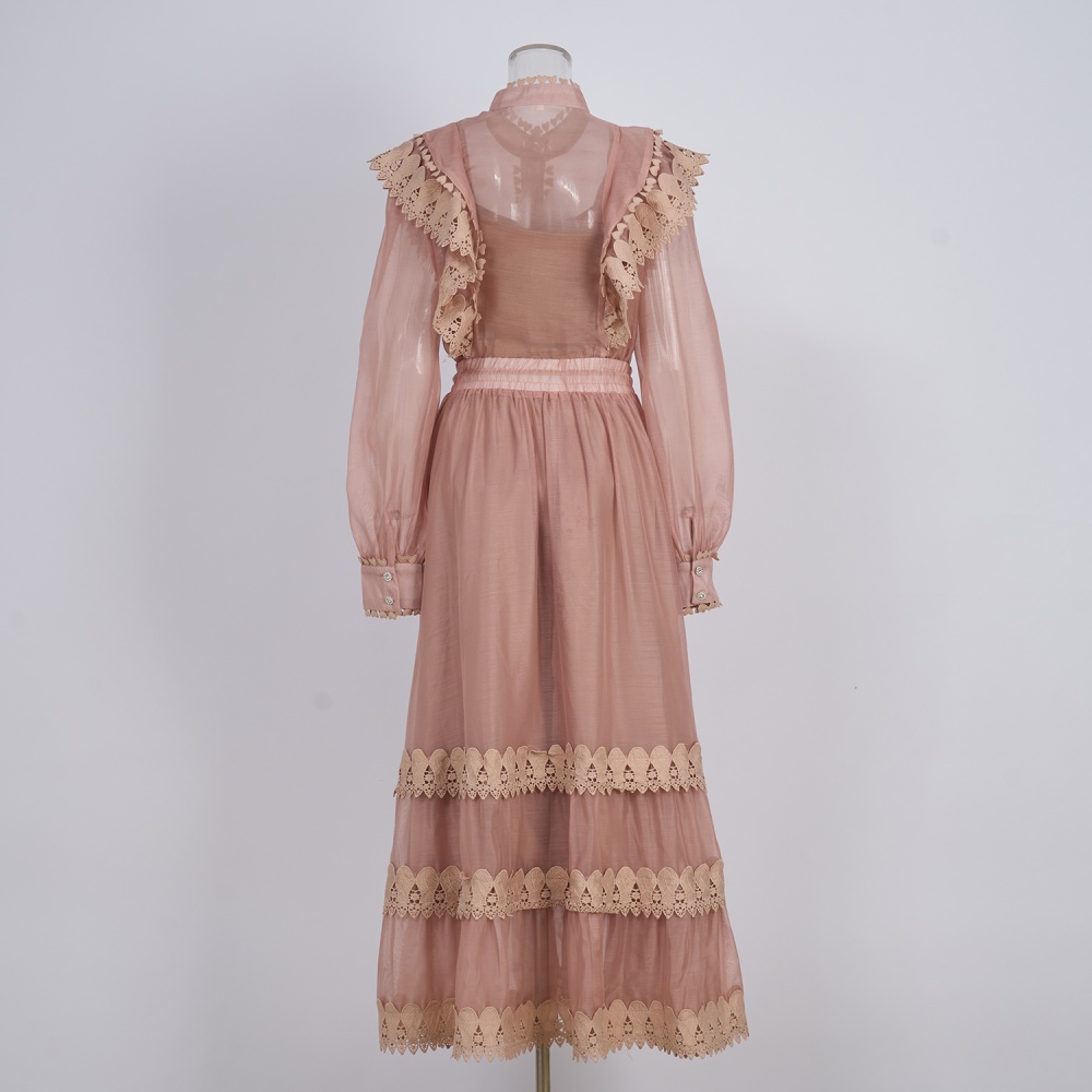 Spring and autumn fashion shirt long sleeve long skirt a set