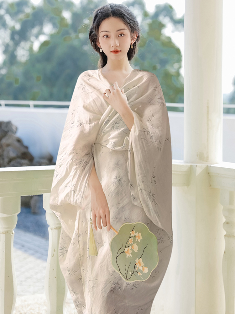 Printing Chinese style clipping dress a set