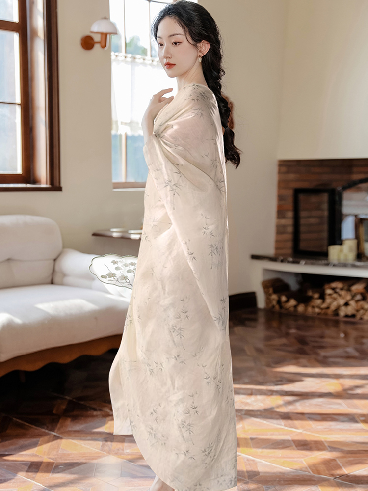 Printing Chinese style clipping dress a set