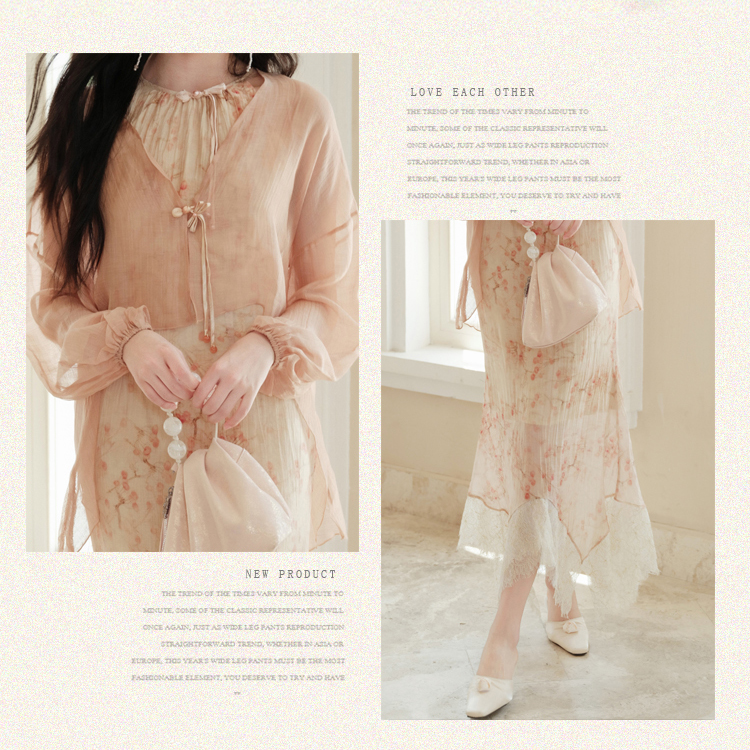 Sling tender dress lace splice small cardigan a set