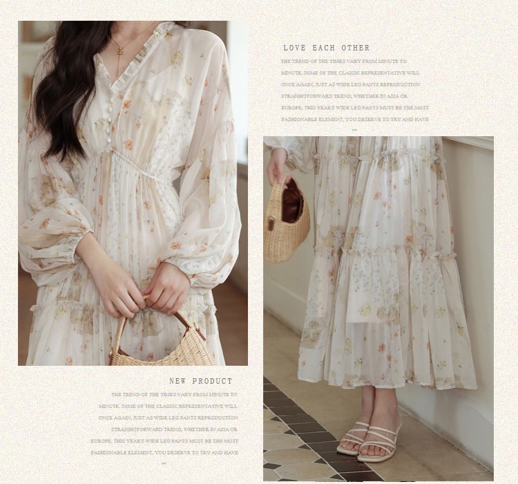 National style elasticity long dress pinched waist dress