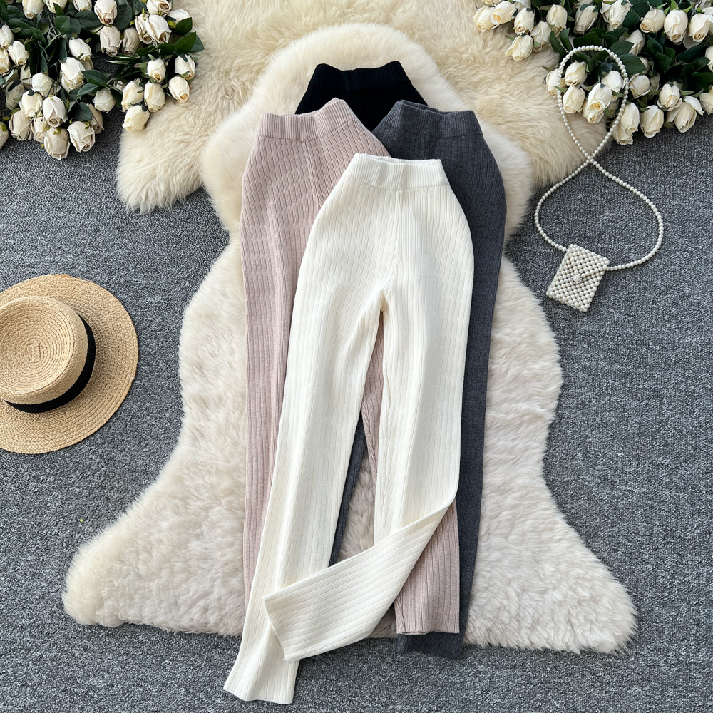 Straight pants elasticity leggings for women