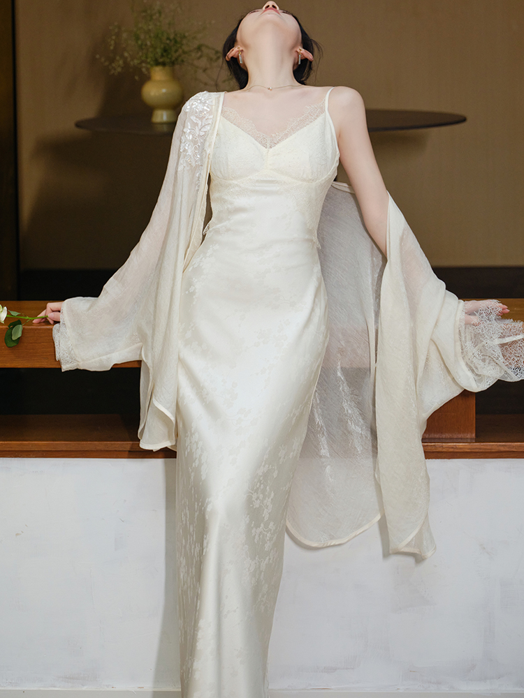 Chinese style summer cardigan sling dress a set for women