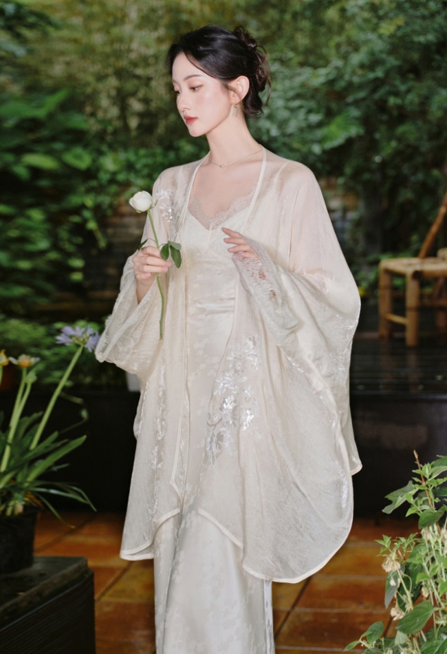 Chinese style summer cardigan sling dress a set for women