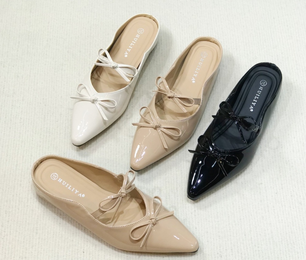 Double bow summer France style elegant shoes for women