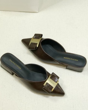 Pointed France style thick all-match slippers for women