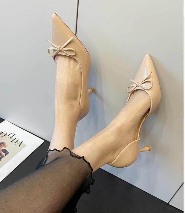 Bow shoes France style high-heeled shoes for women