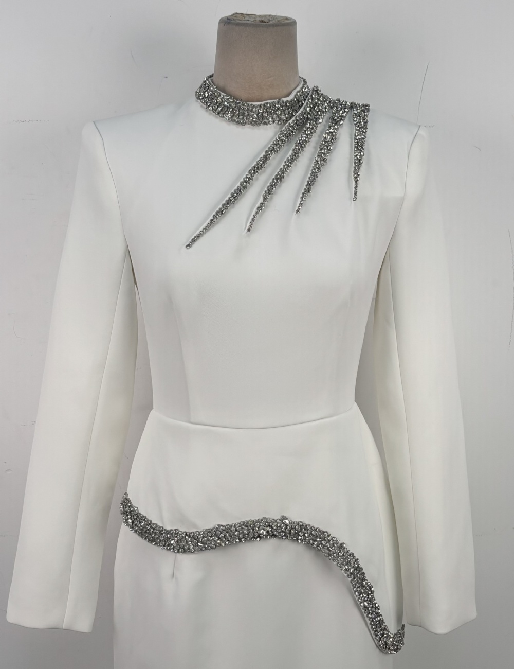 Temperament niche beading dress elegant slim evening dress