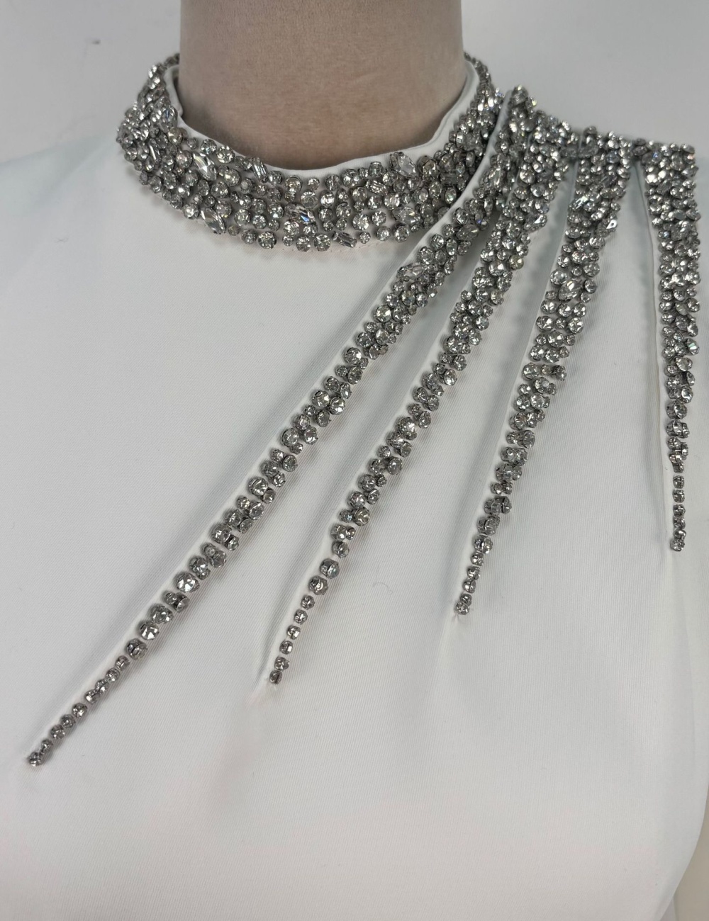 Temperament niche beading dress elegant slim evening dress