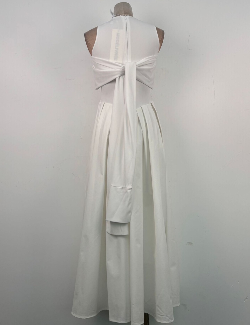 Slim strapless splice long dress simple niche dress