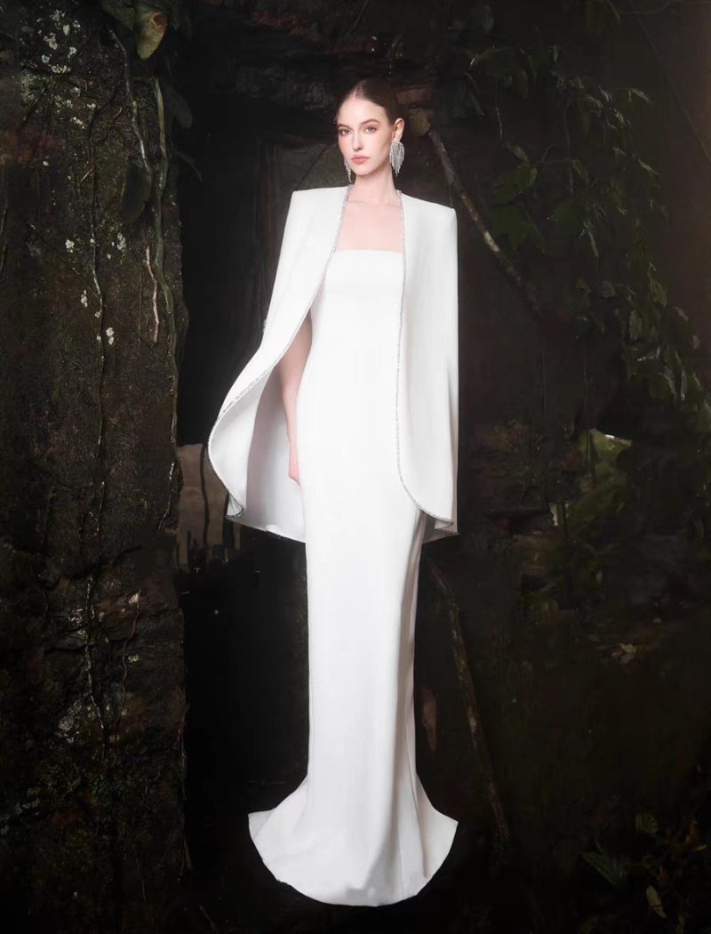 Niche beading dress wrapped chest temperament cloak