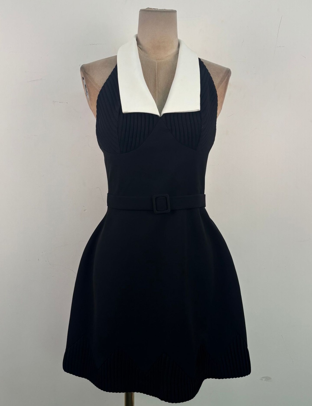 Slim A-line temperament dress mixed colors niche T-back