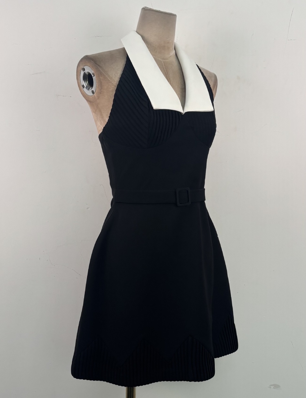 Slim A-line temperament dress mixed colors niche T-back