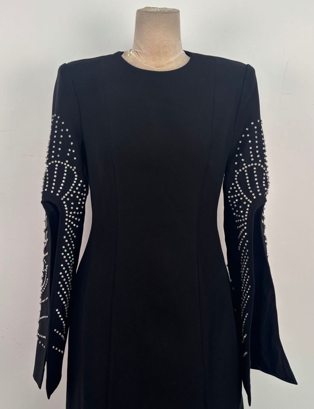 Split sleeve beading dress temperament formal dress