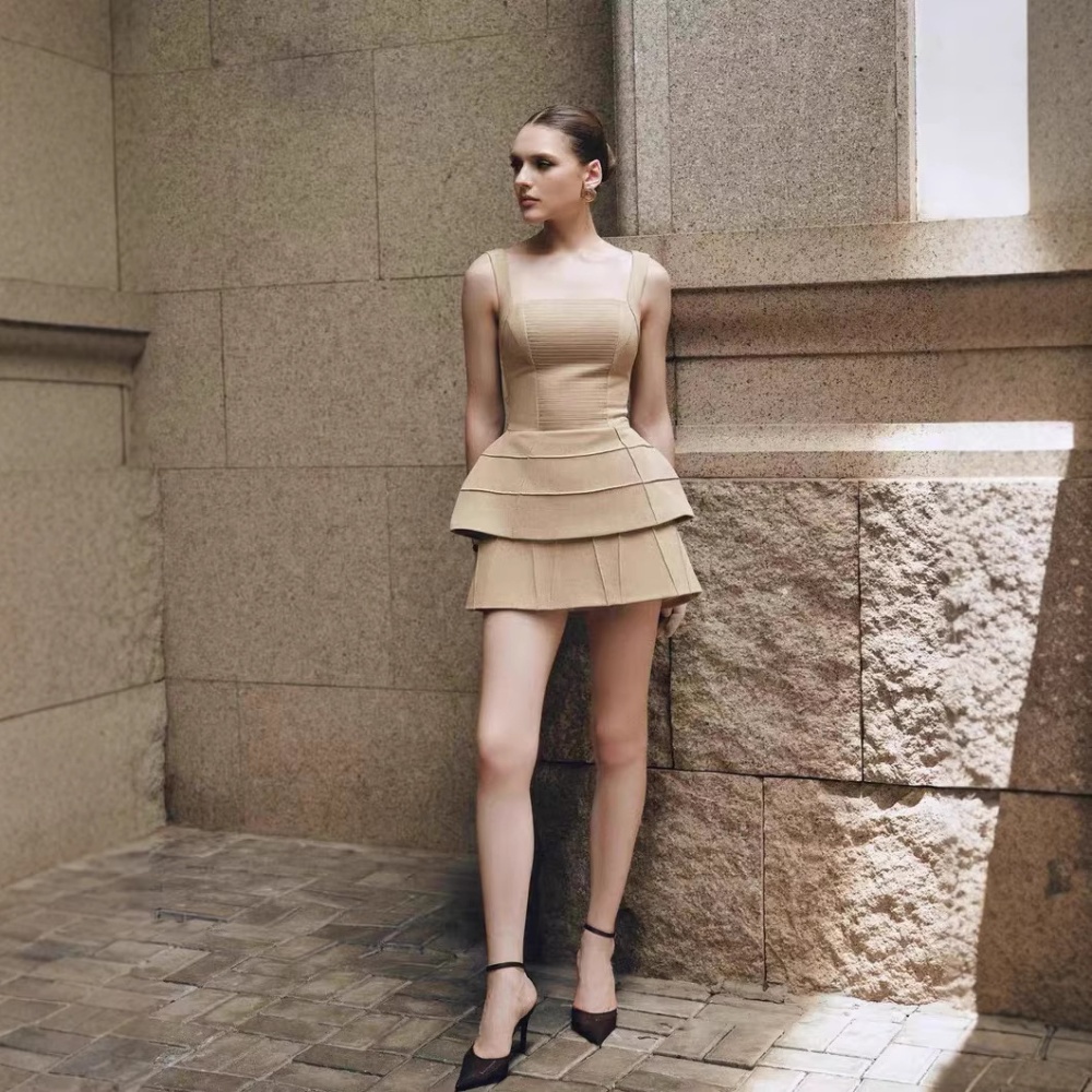 Temperament simple short skirt slim tops 2pcs set