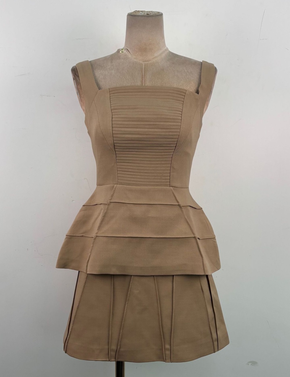 Temperament simple short skirt slim tops 2pcs set