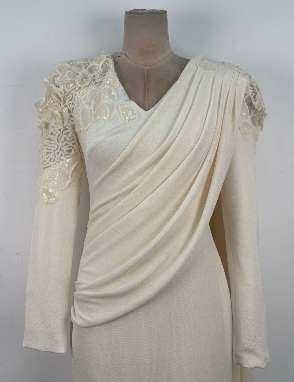 Elegant flowers lace dress streamer niche long dress