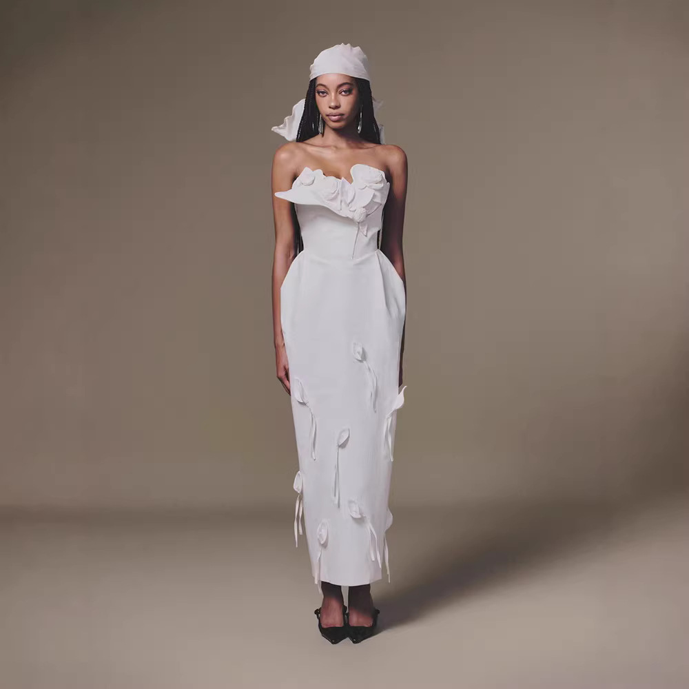 White niche long dress temperament elegant dress