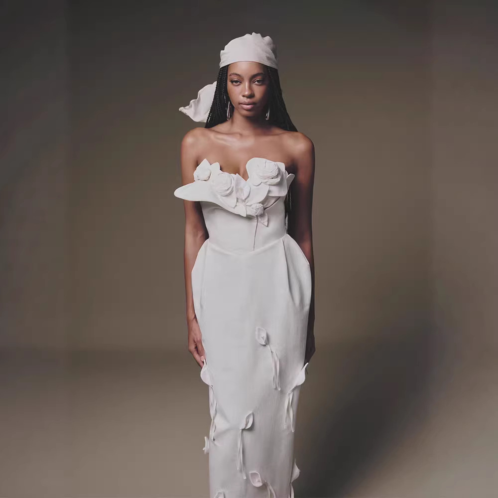 White niche long dress temperament elegant dress