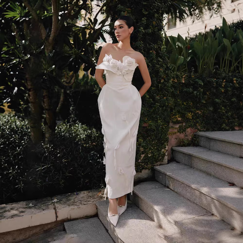 White niche long dress temperament elegant dress