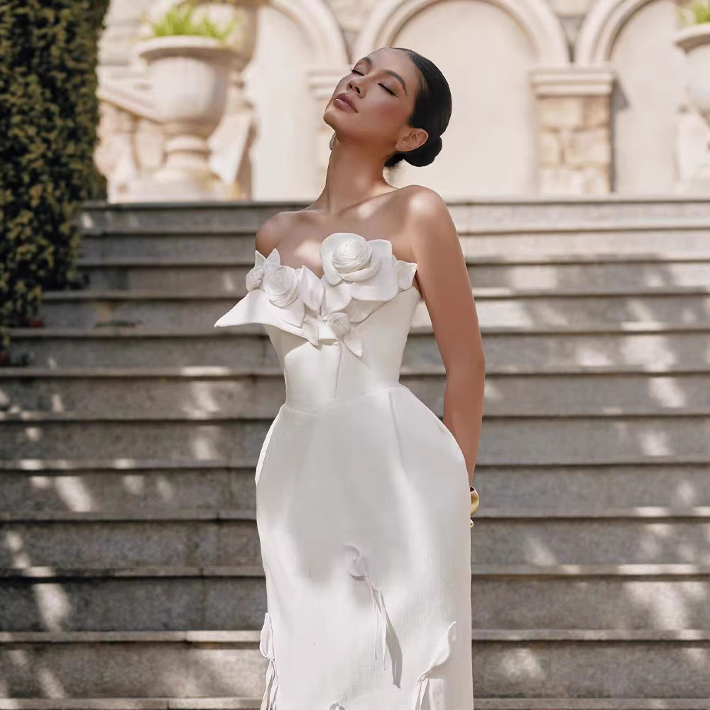 White niche long dress temperament elegant dress