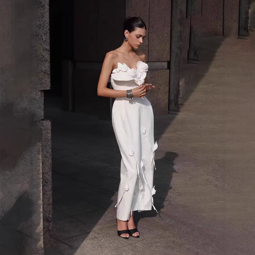 White niche long dress temperament elegant dress