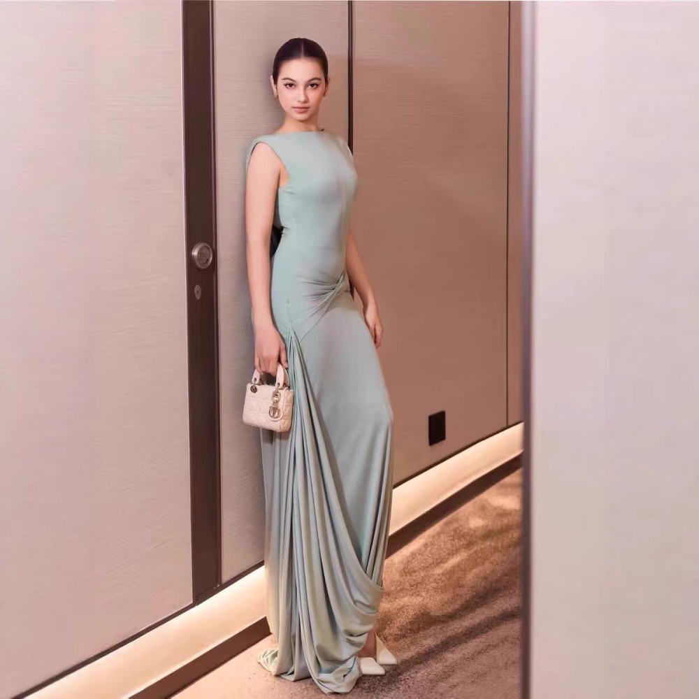 Halter slim long dress irregular elegant formal dress
