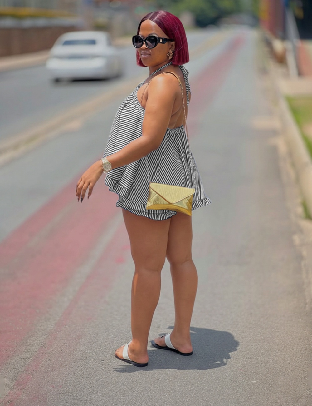 Sleeveless elegant shorts halter fashion shirts a set