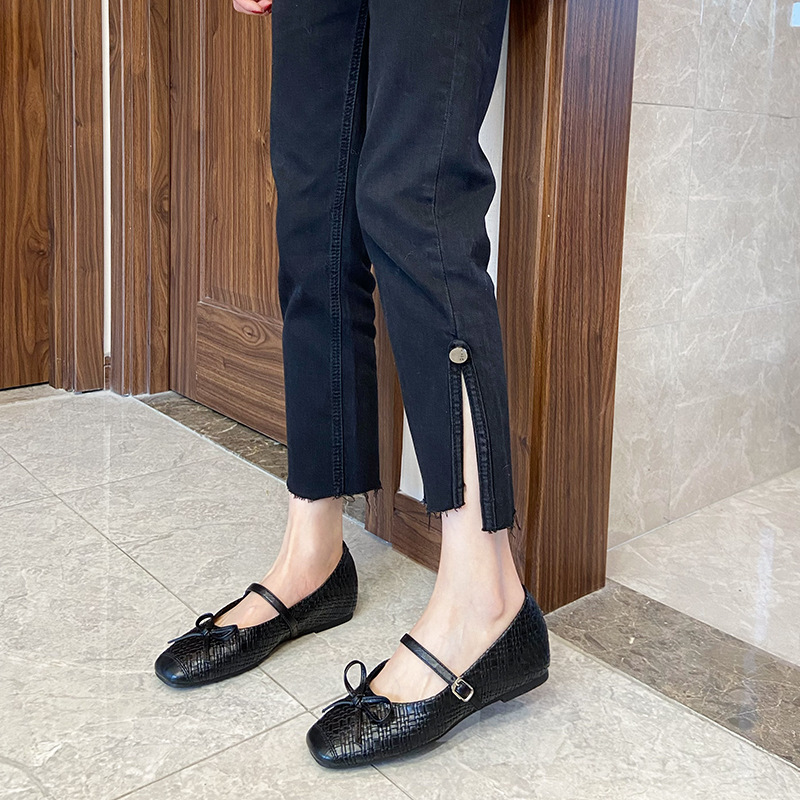 Establishment fashion France style niche bow spring shoes