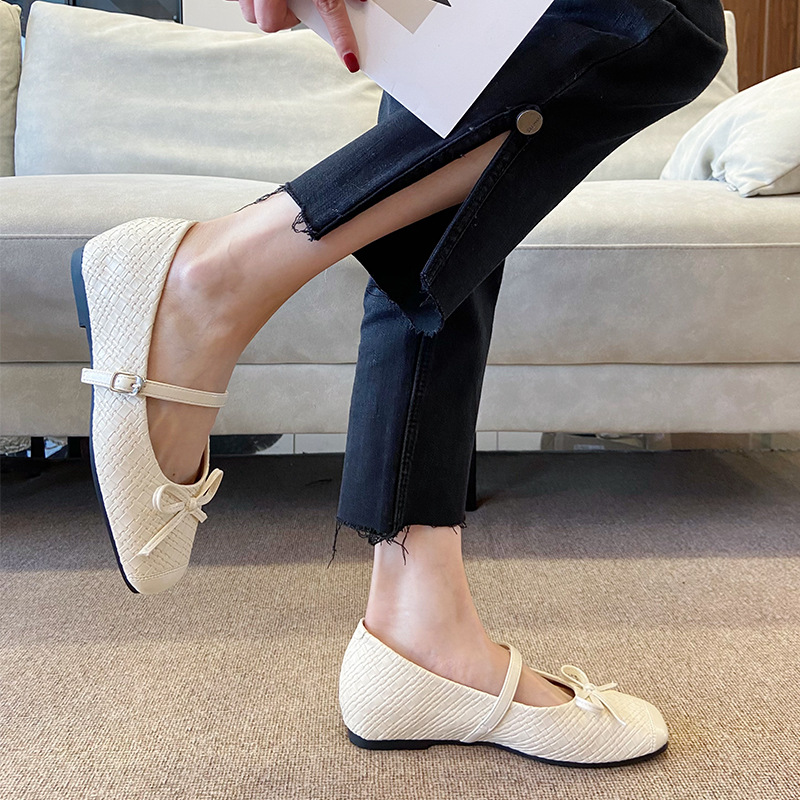 Establishment fashion France style niche bow spring shoes