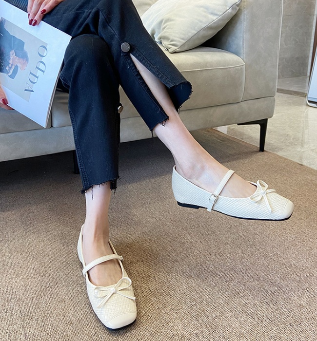 Establishment fashion France style niche bow spring shoes