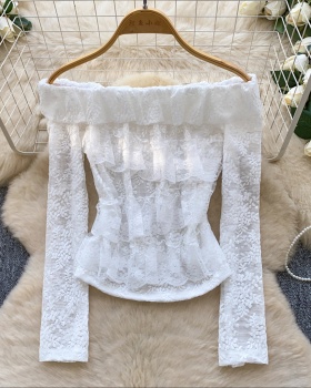 France style long sleeve tops Western style shirt for women