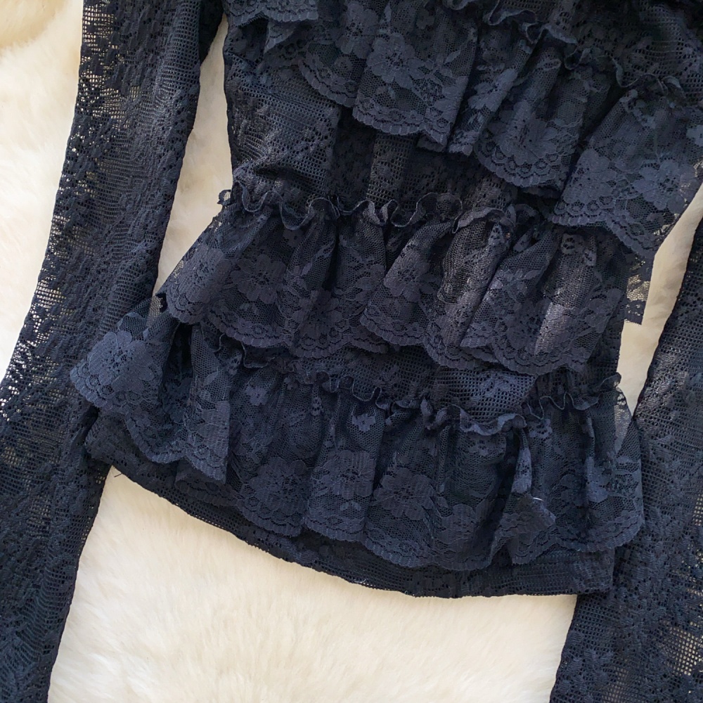 France style long sleeve tops Western style shirt for women