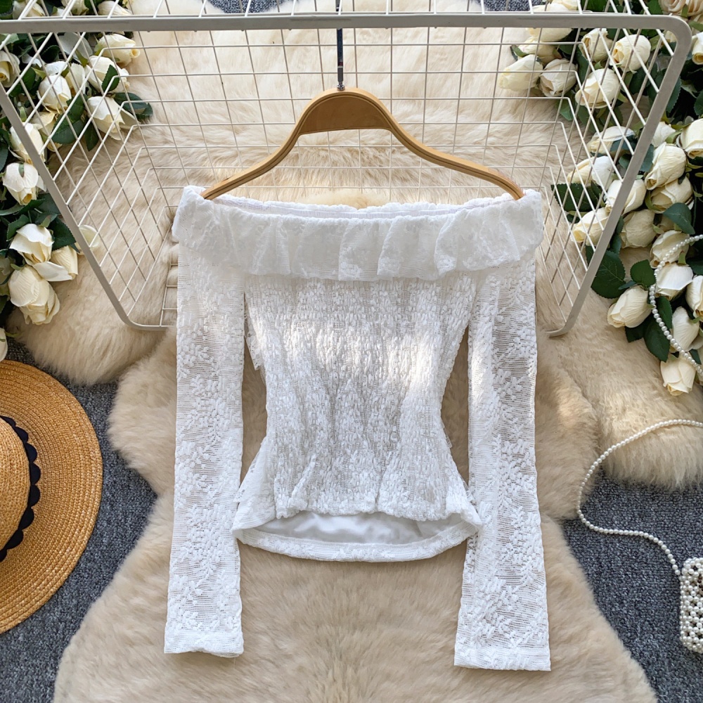 France style long sleeve tops Western style shirt for women