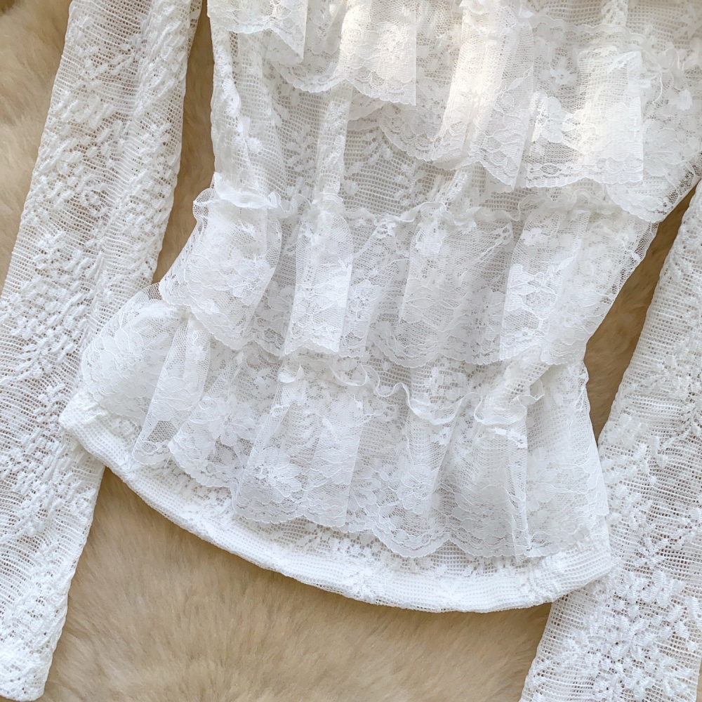 France style long sleeve tops Western style shirt for women