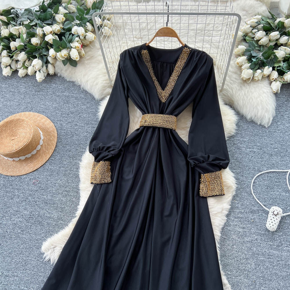 A-line dress Korean style long dress for women