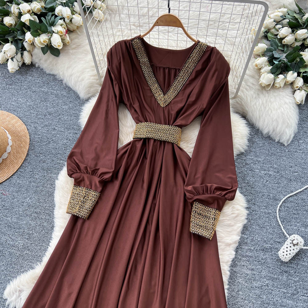 A-line dress Korean style long dress for women